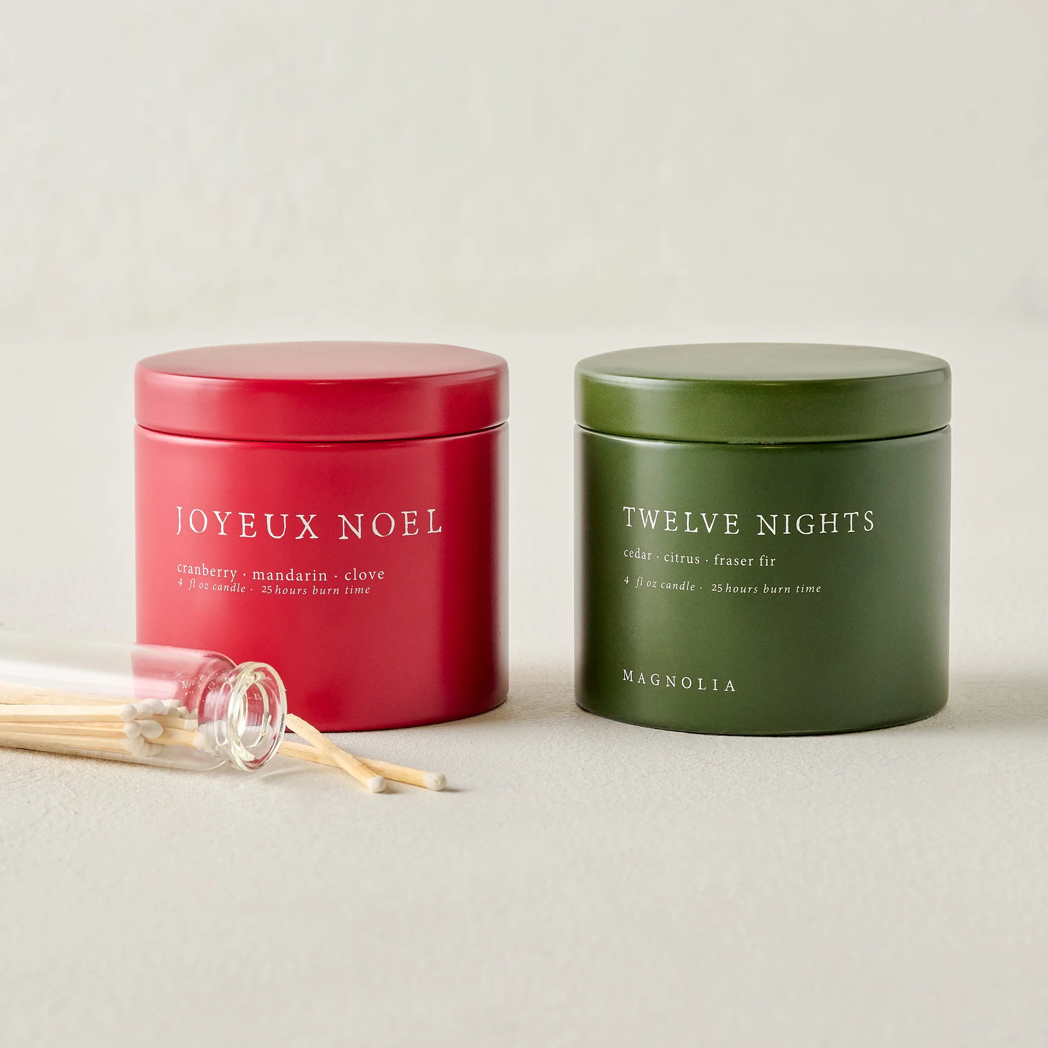Magnolia Joyeux Noel and Twelve Nights Candle Tin Bundle