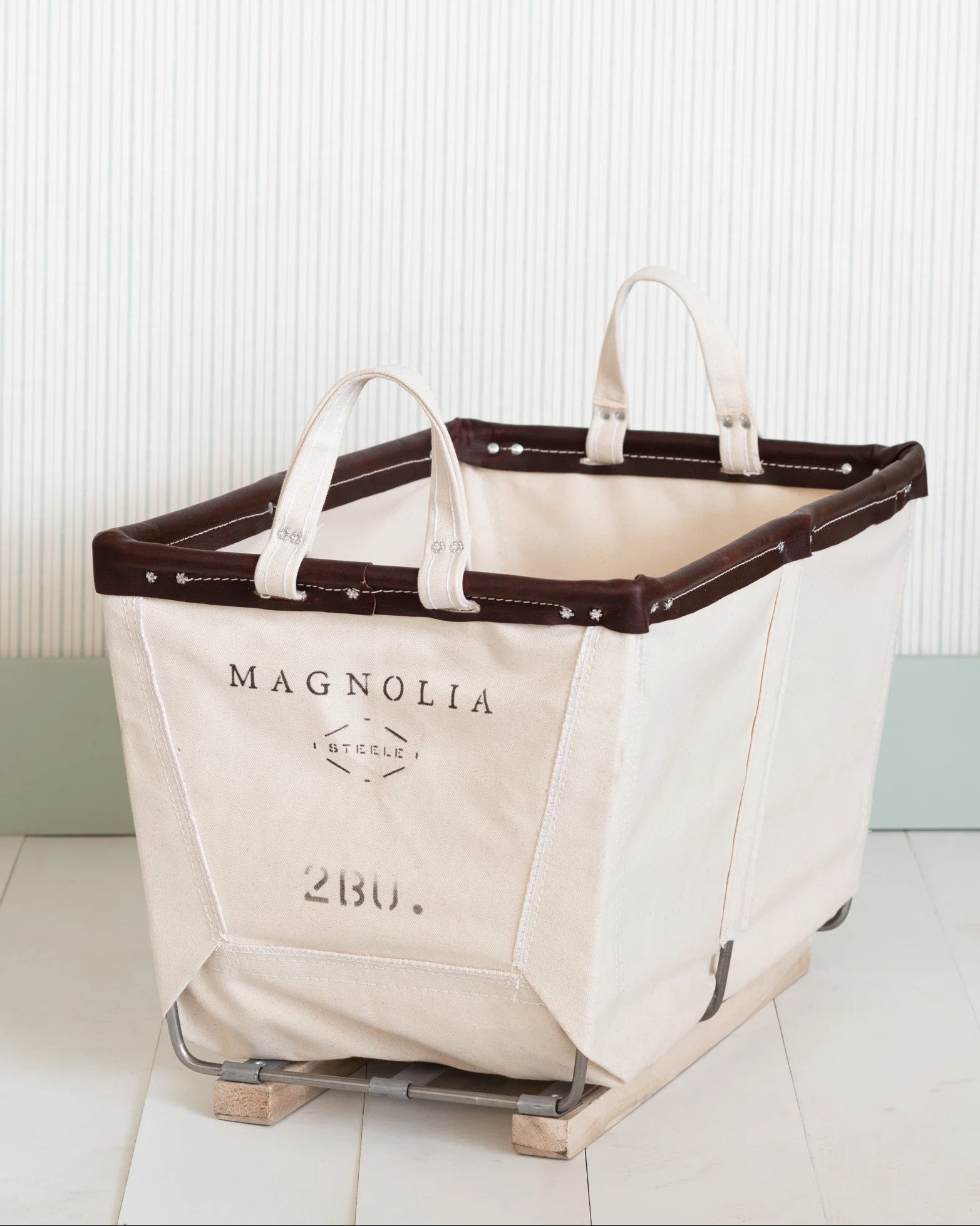 Magnolia Steele Canvas Small Basket - 2 BU
