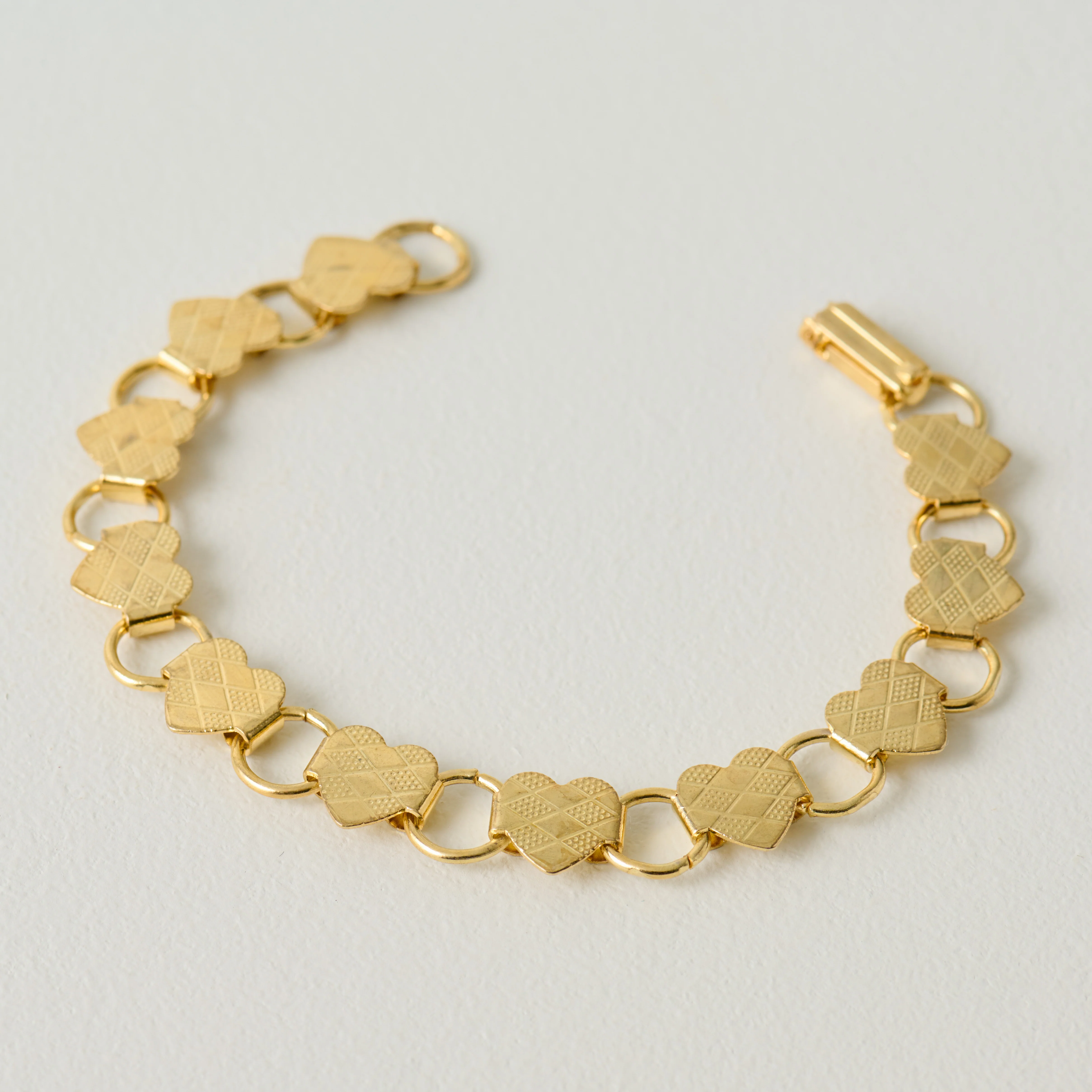 Gold Heart Brass Bracelet
