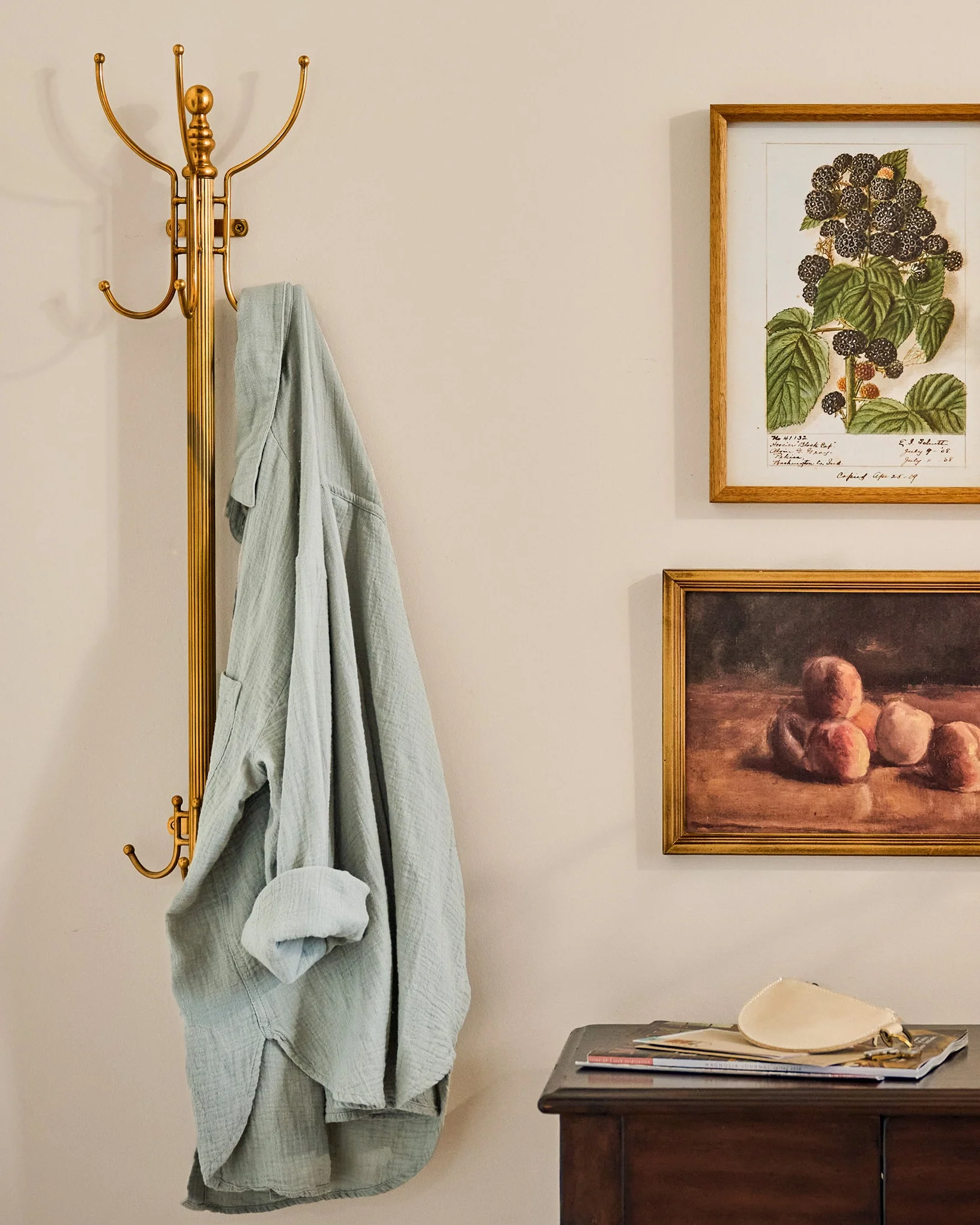 Solid Brass Vertical Coat Rack