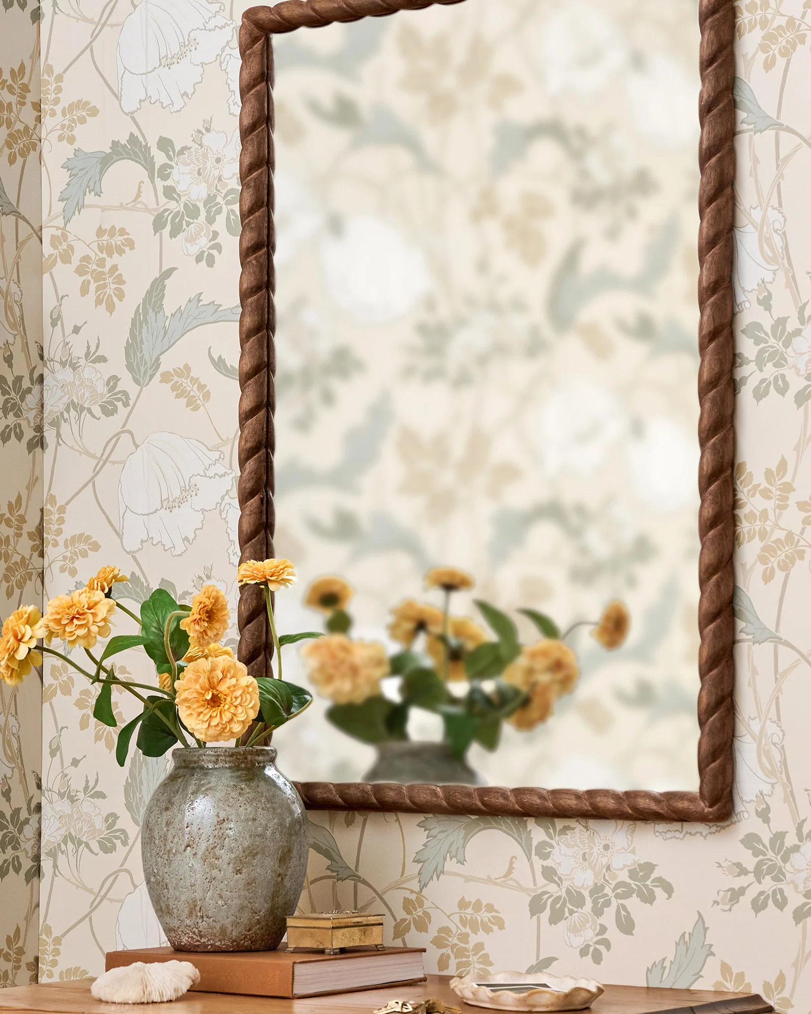 Turned Wood Vanity Mirror