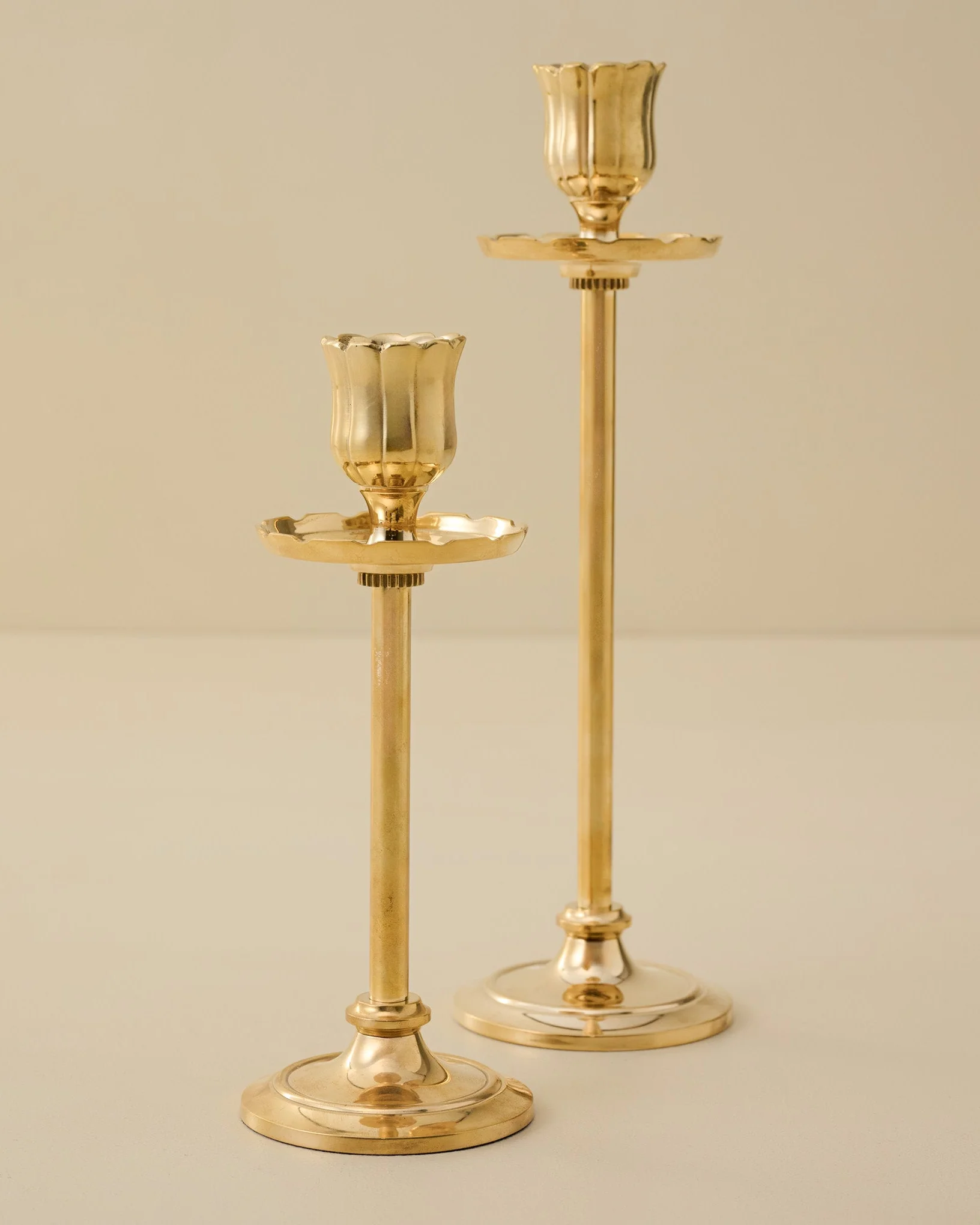 Solid Brass Floral Taper Holder