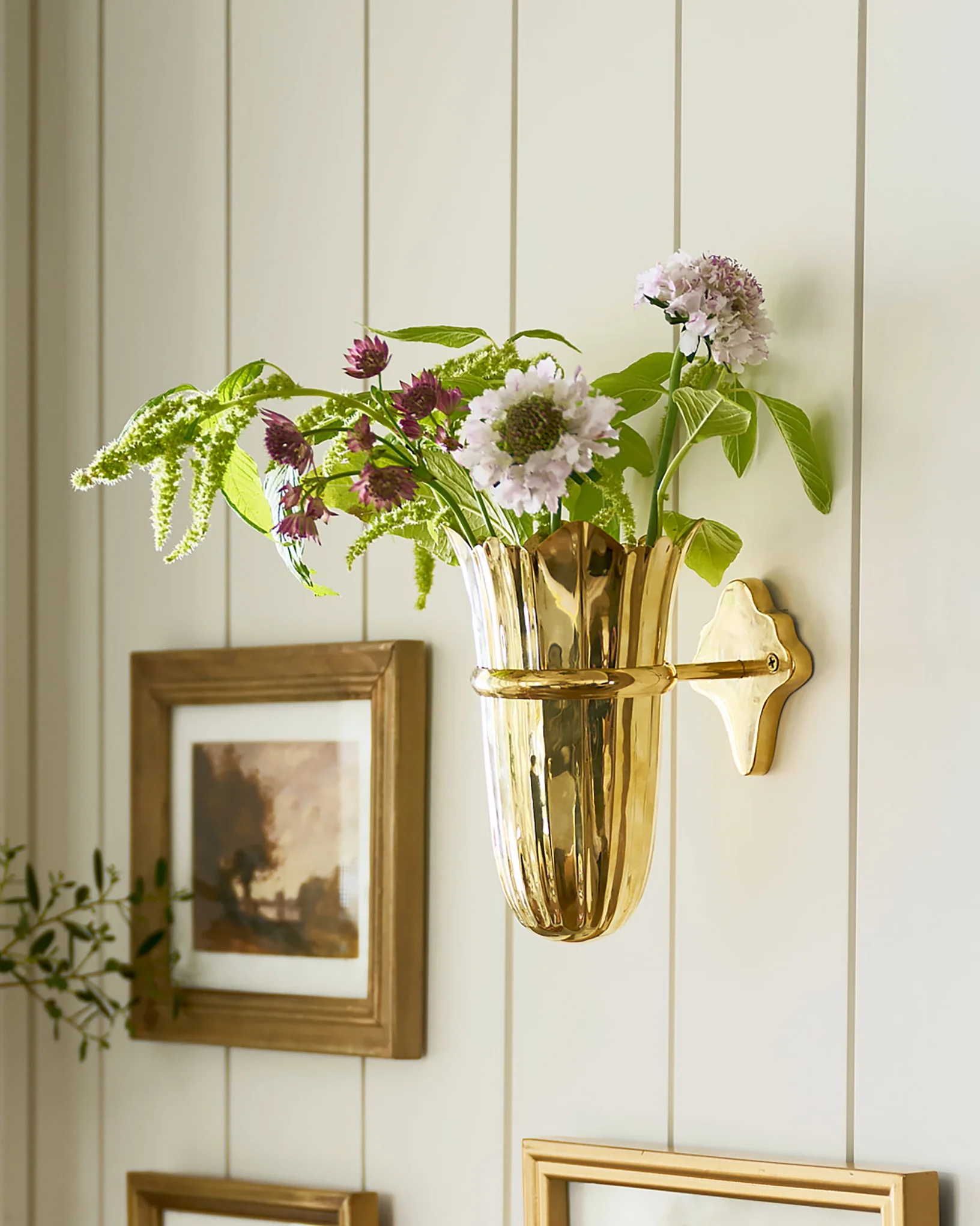 Theresa Wall Mounted Solid Brass Vase