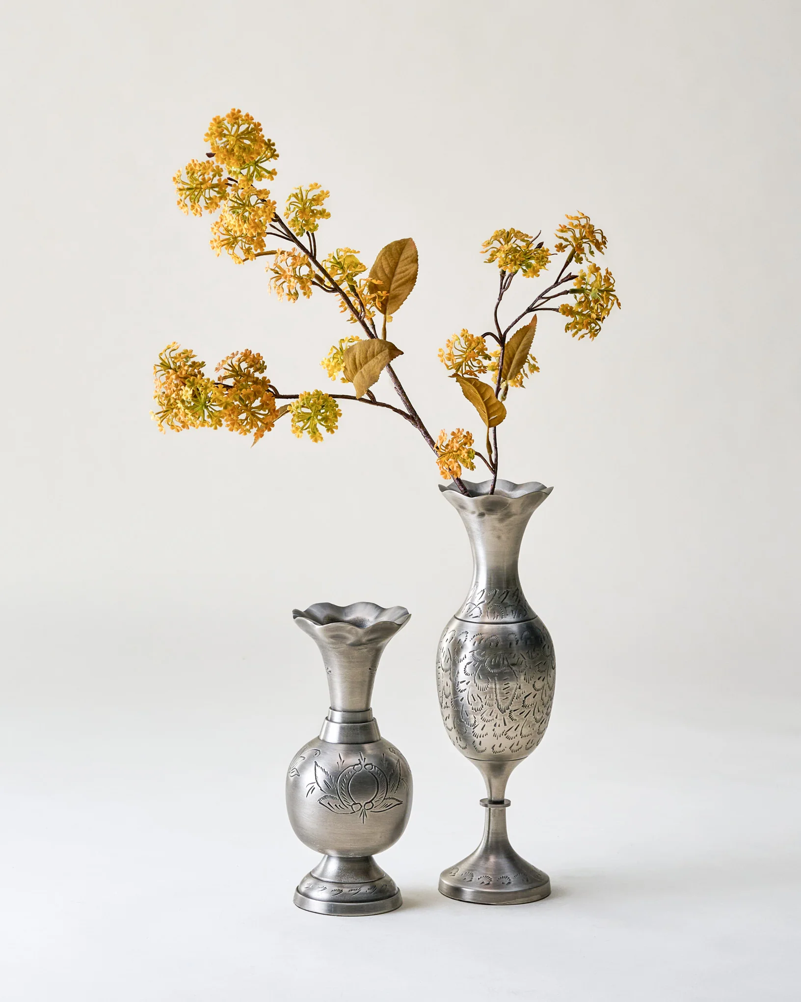 Gwendolyn Pewter Etched Bud Vase