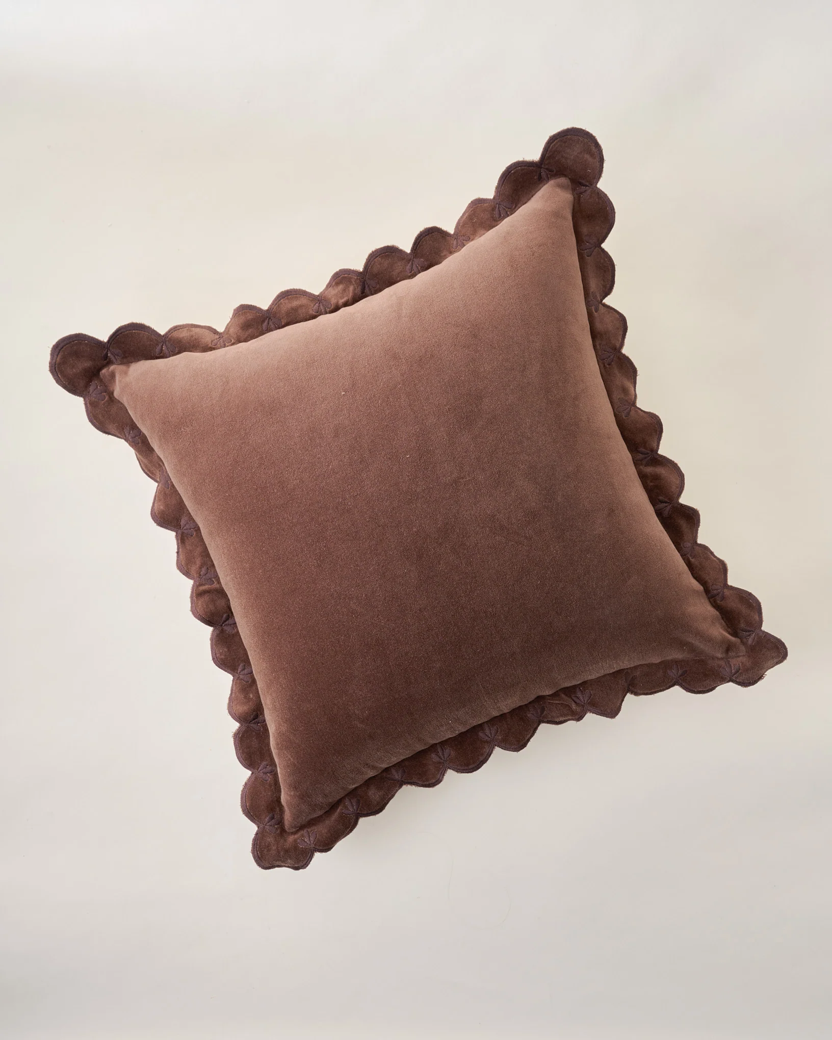Velvet Scallop Edge Pillow