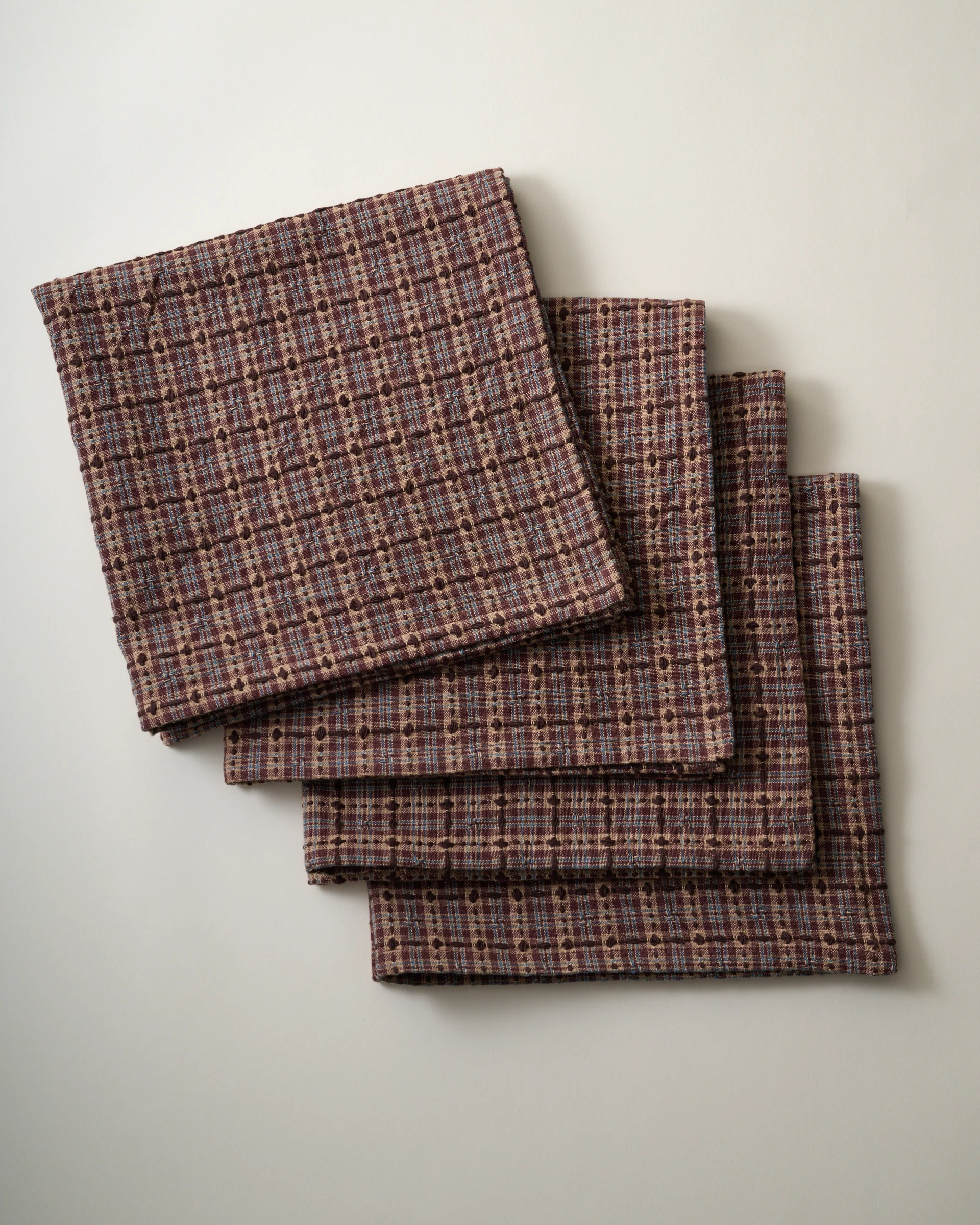 Brunette Dobby Plaid Napkin Set of 4