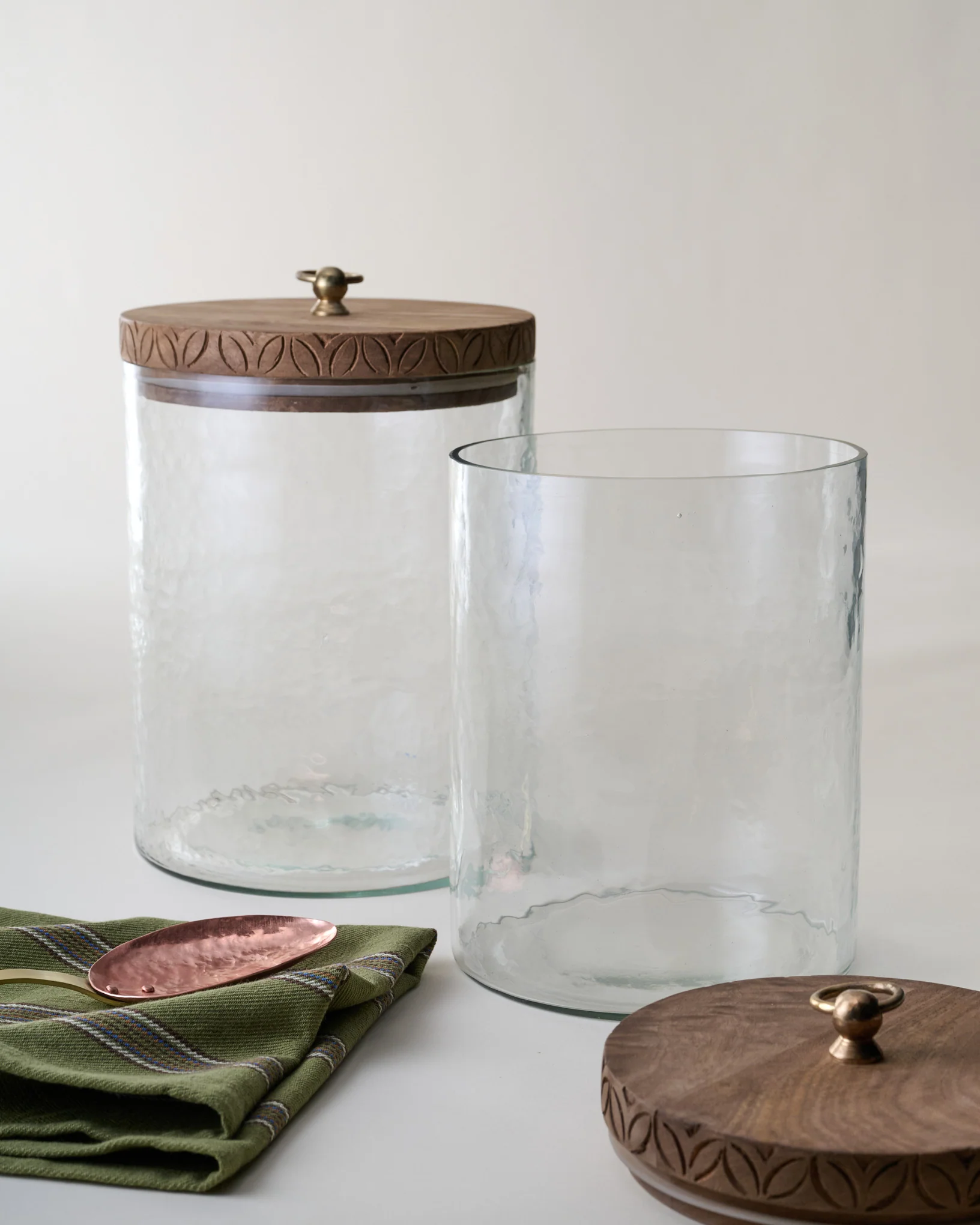 Beckett Carved Wood Canister
