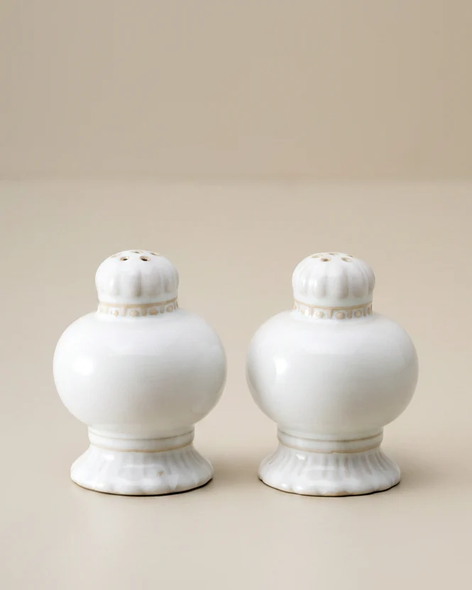 Antique White Margaret Vintage-Inspired Salt + Pepper Set