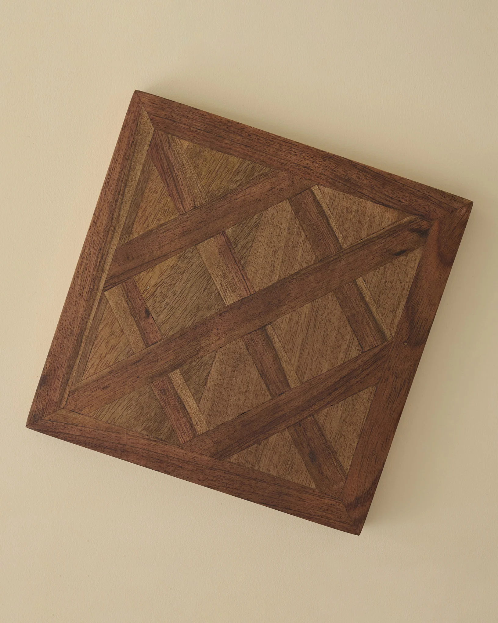 Lattice Two-Tone Wood Trivet