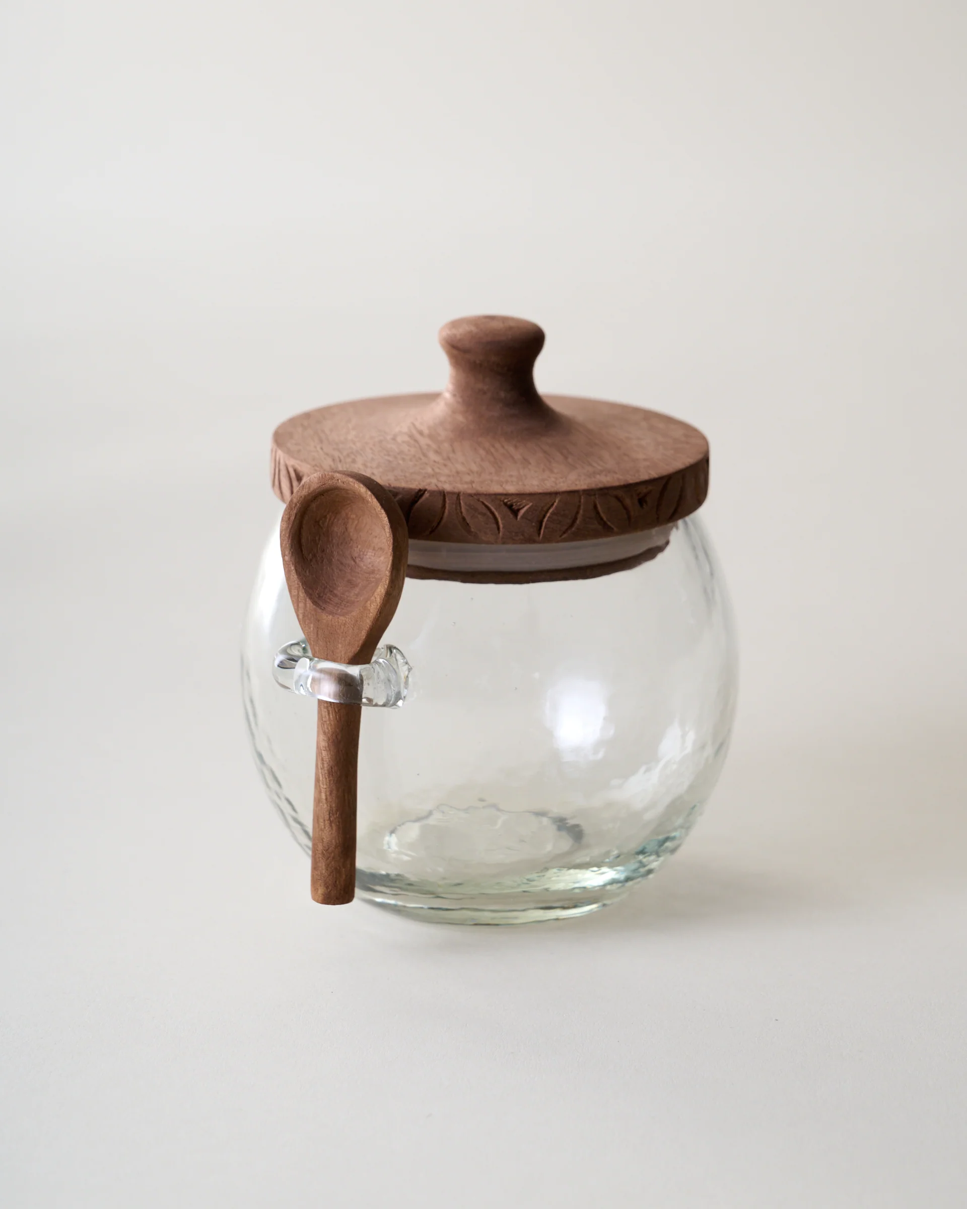 Beckett Carved Wood Sugar Jar