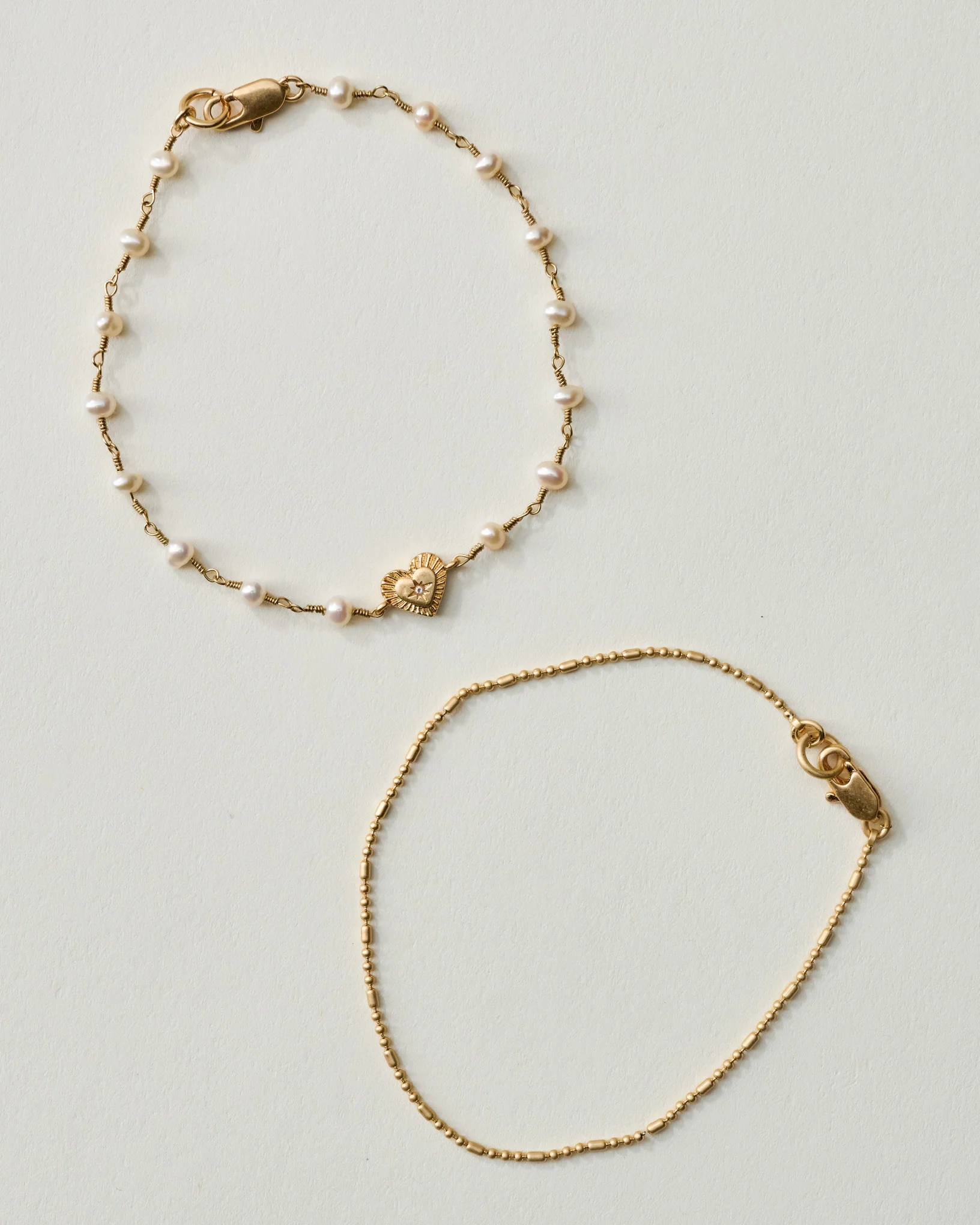 Magnolia Pearl Heart Bracelet Set