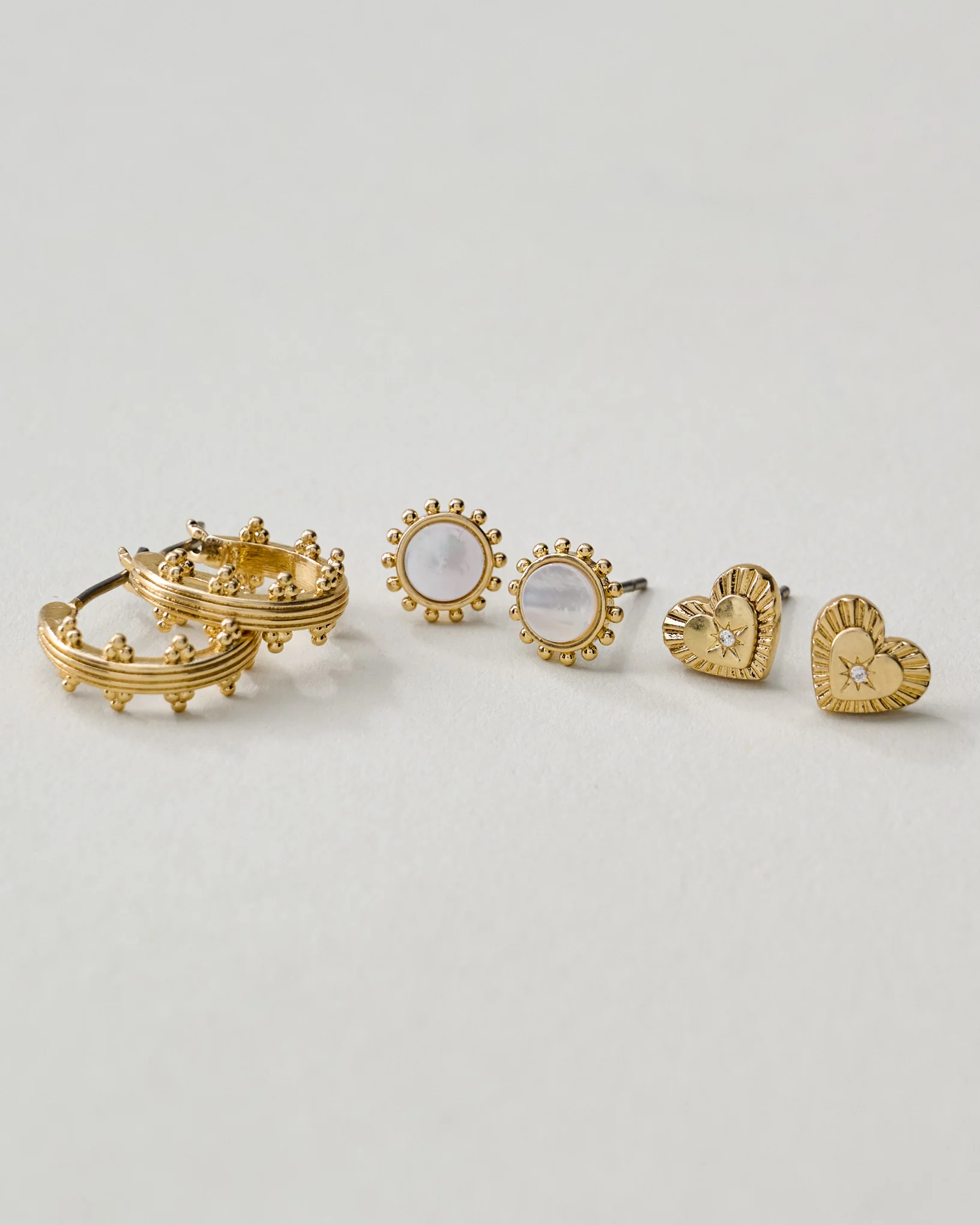 Magnolia Pearl Heart Earring Trio Set