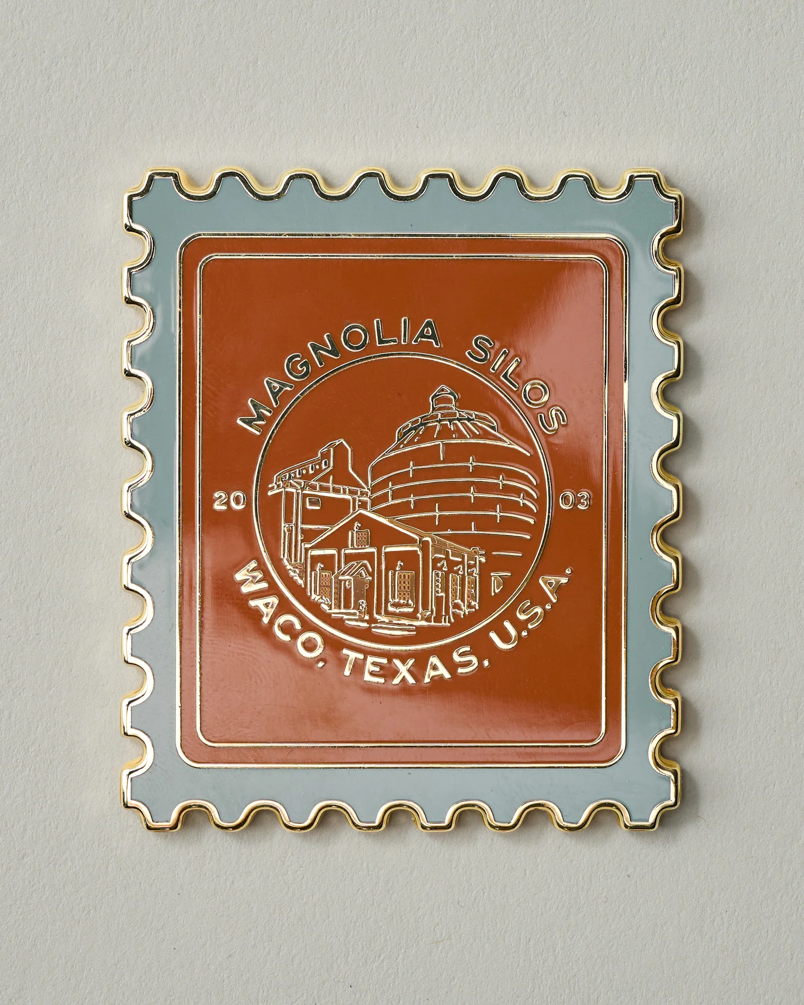 Magnolia Stamp Enamel Magnet