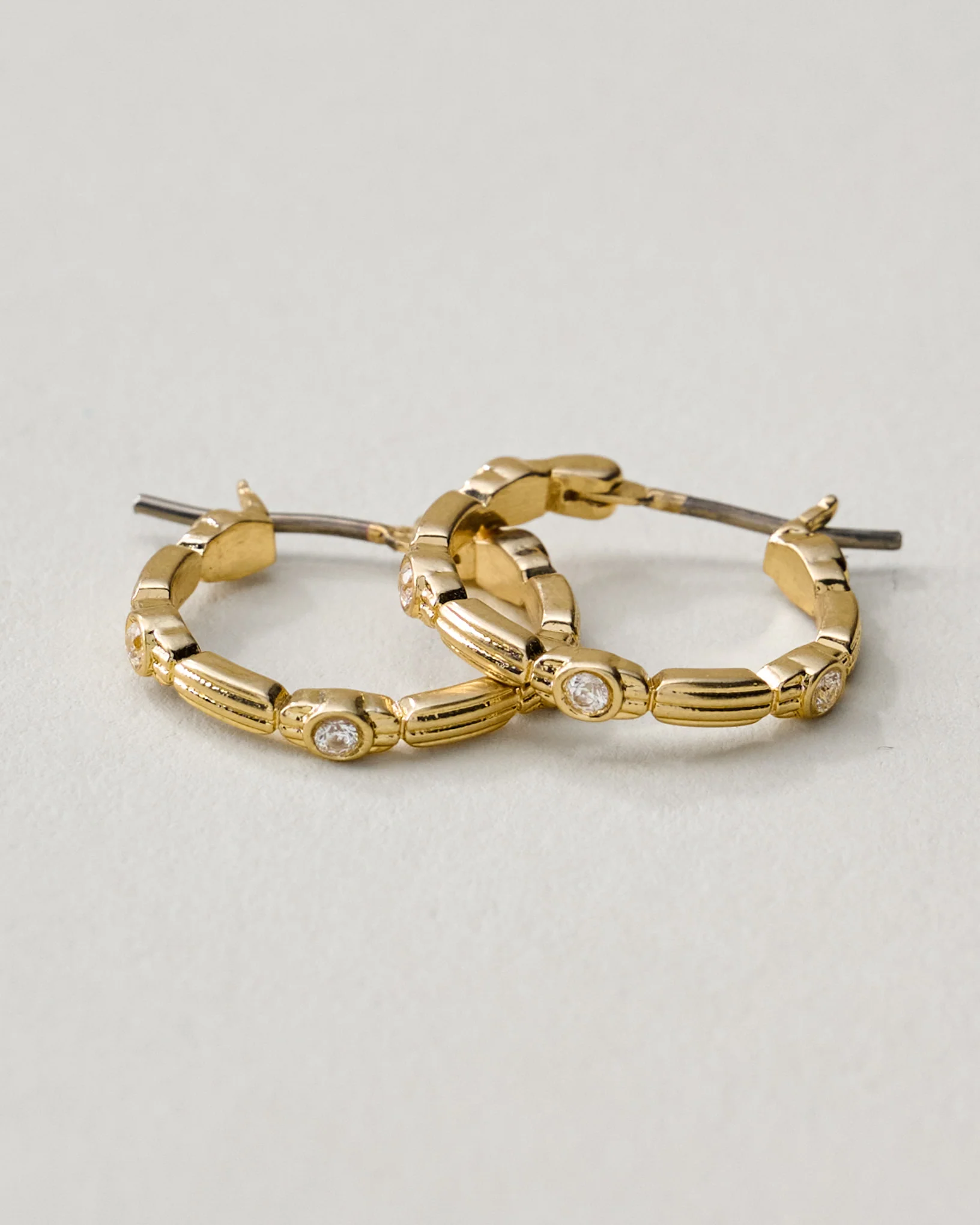 Magnolia Starburst Link Earring Hoops 15MM