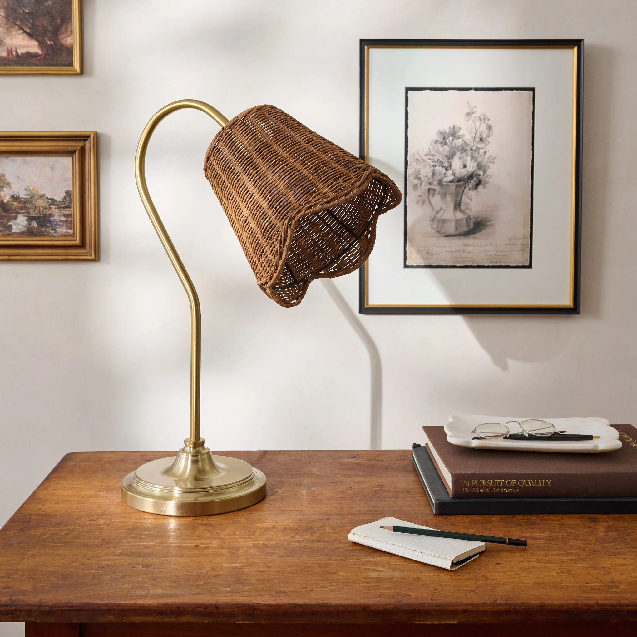 Lucinda Rattan Scallop Task Lamp