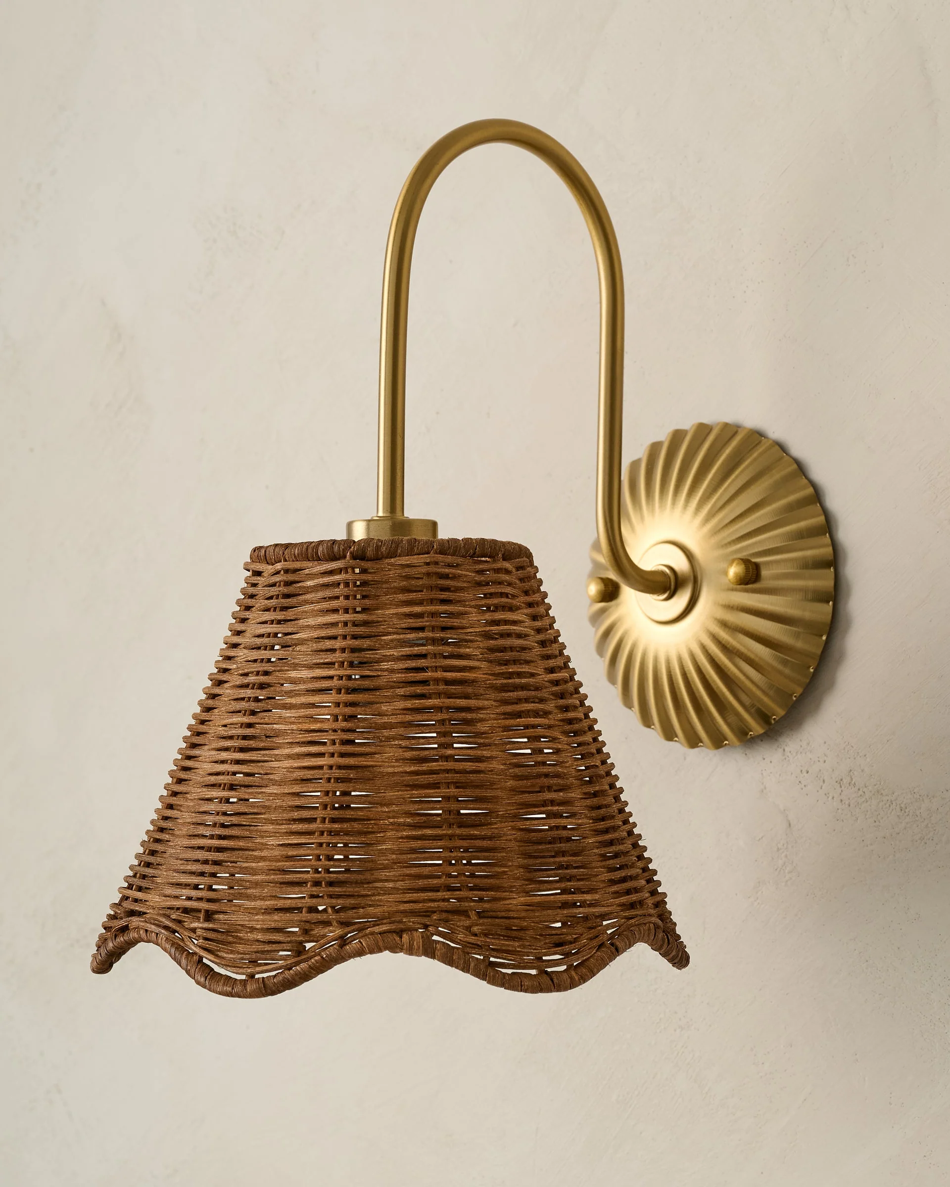 Lucinda Rattan Scallop Wired Sconce