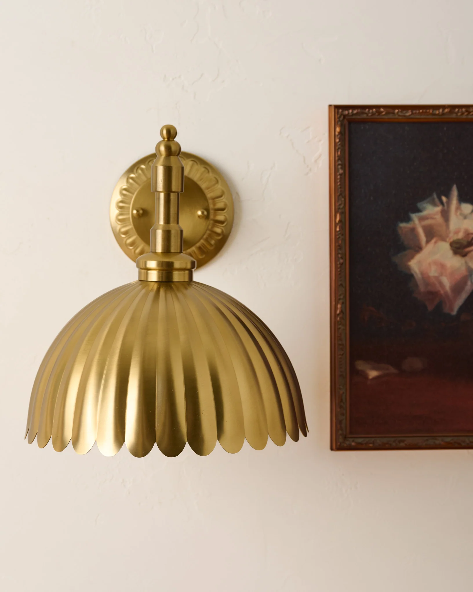 Callan Fluted Brass Wired Sconce