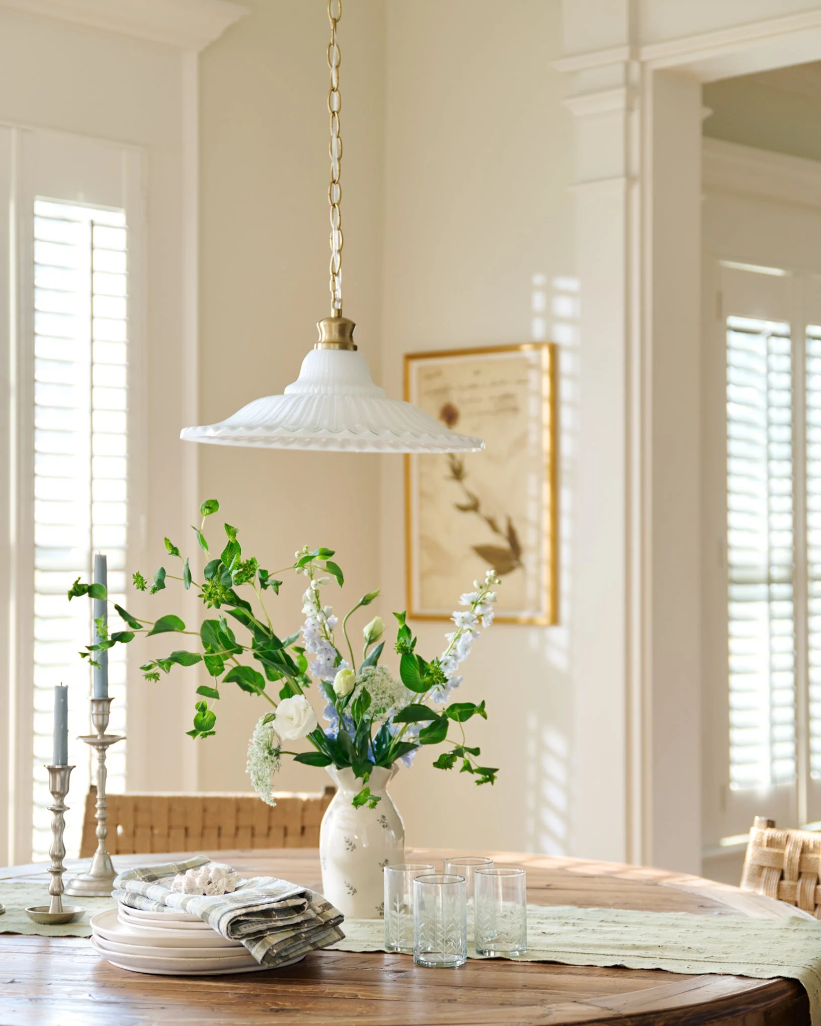 Marjorie Milk Glass Pendant (9"-16.5")