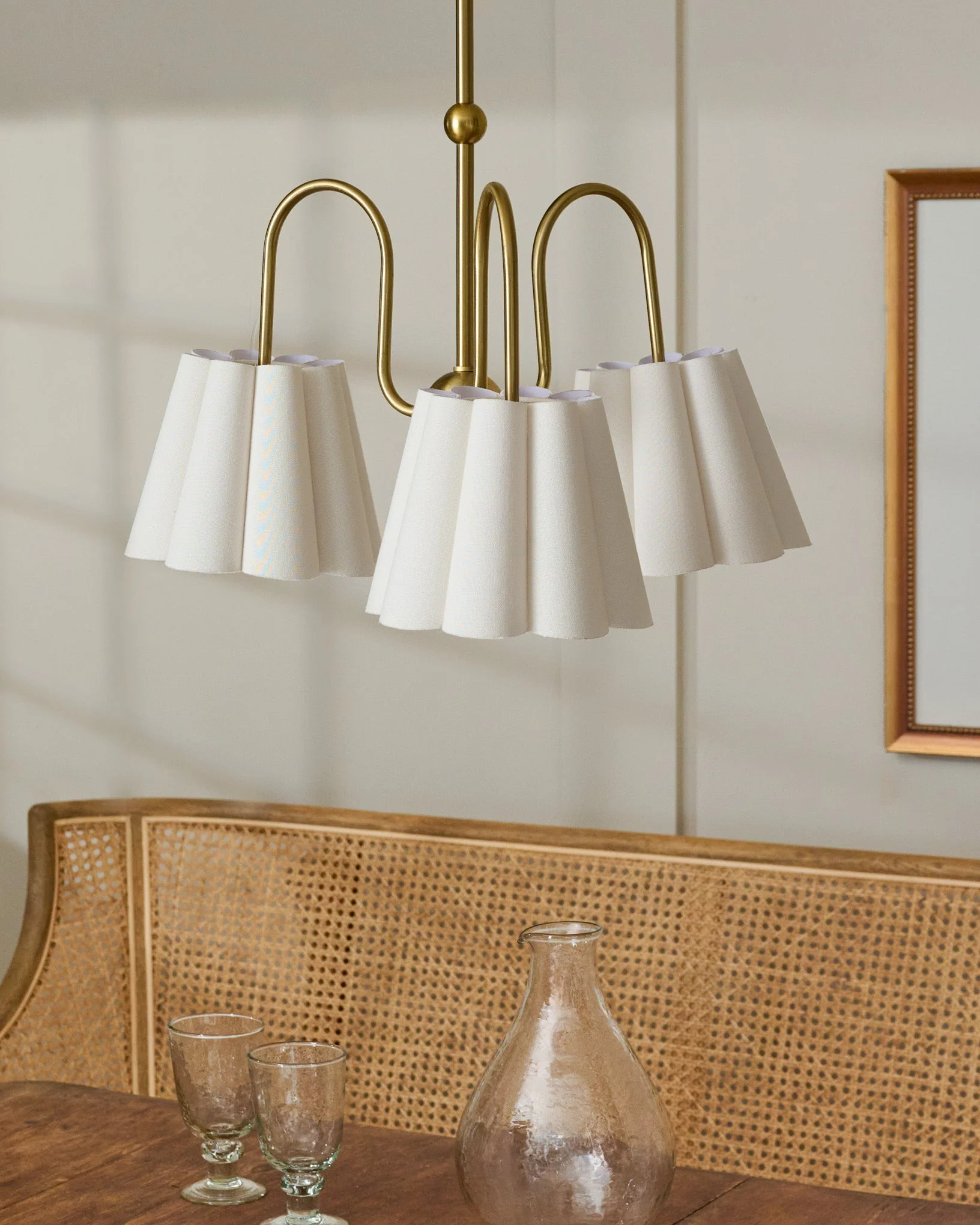 Odette Linen Scallop Chandelier