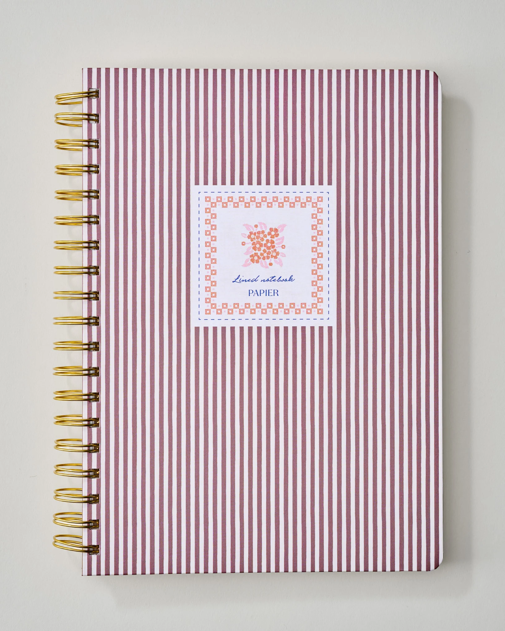 Striped Bloom Spiral Lined Notebook