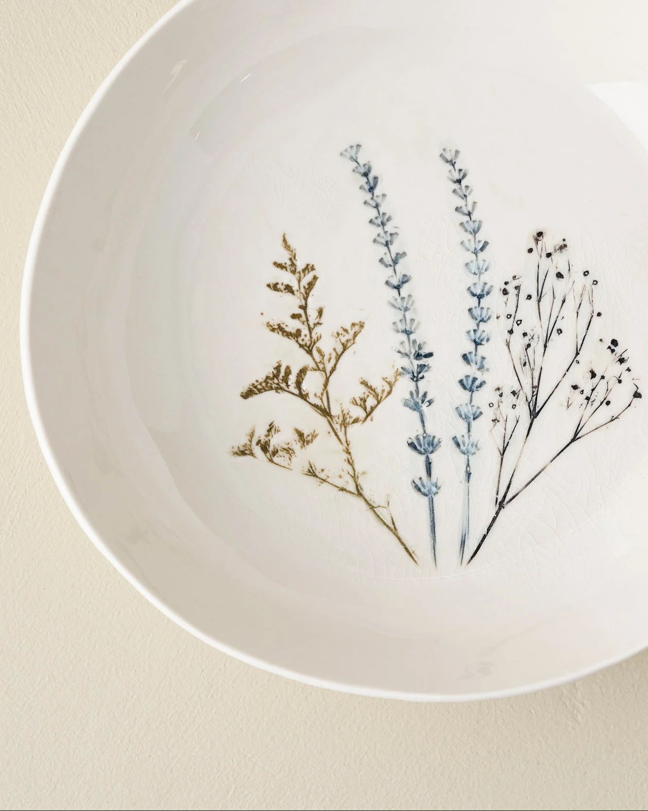 Pressed Floral Serving Bowl